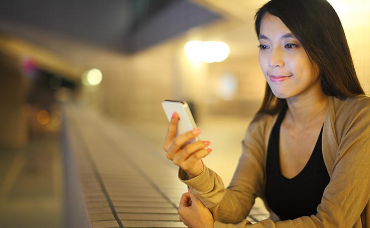 Woman using a fast track account