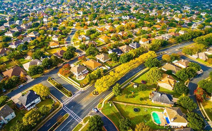 Aerial view of city